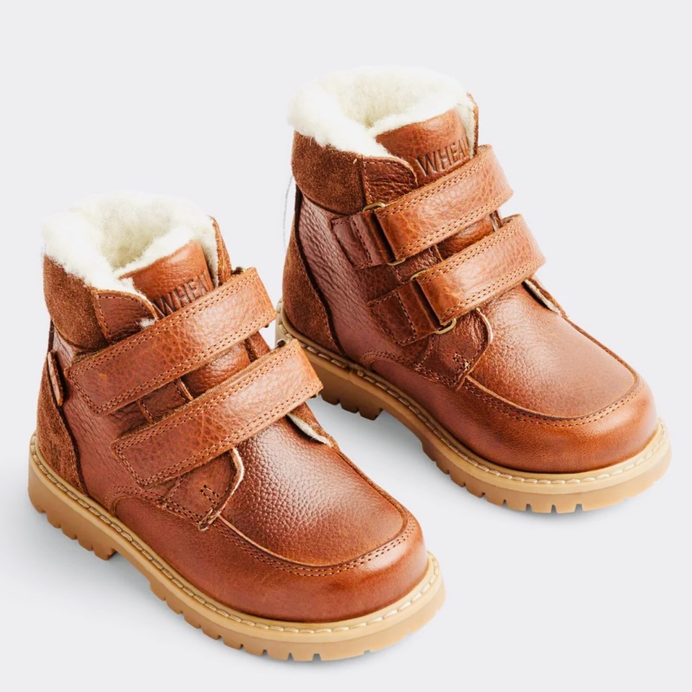 Brand new Wheat Stewie Tex Velcro Leather wool kids boots size 28 (11)